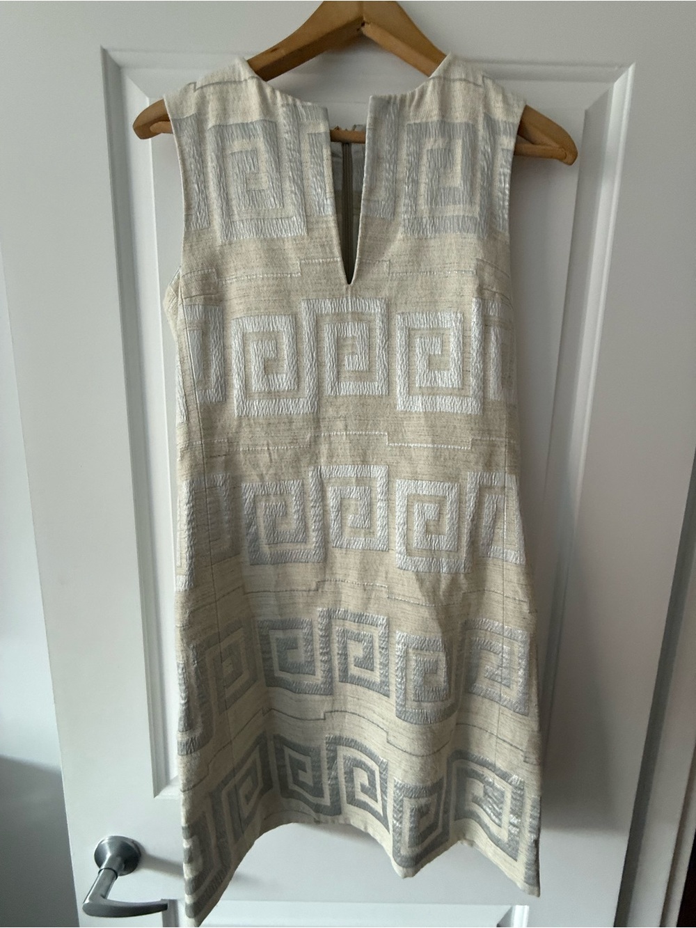 Tory Burch Cream Geometric Shift Dress